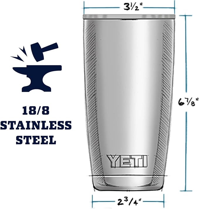 YETI Rambler 20 oz Stainless Steel Vacuum Insulated Tumbler w/MagSlider Lid - Image 5