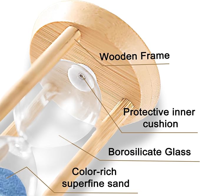 5 Minute Sand Timer, 5 Min Wooden Hourglass, Wood Mini Sand Clock, Five Minute - Image 4