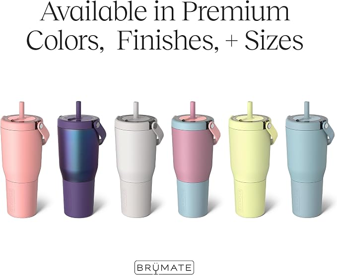 BrüMate Resa 35oz 100% Leakproof Travel Tumbler w/Handle & Straw | Flexible SoftSip Straw | Silicone Sleeve for Durability | Stainless Steel | Cup Holder & Travel Friendly Water Bottle (Prickly Pear) - Image 3