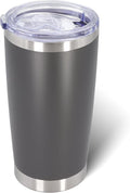 AIANJI 20oz Tumbler Bulk Stainless Steel Tumblers with Lid Vacuum Insulated Double Wall Travel Coffee Mug Powder Coated Tumbler Cup for Hot and Cold Drinks(Grey, 1 pack) by AIANJI