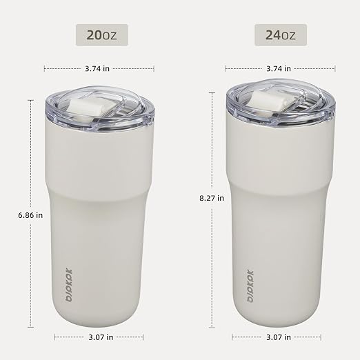 BJPKPK Insulated Tumbler with Lid,24oz Stainless Steel Tumbler,Double Wall Travel Coffee Mug Thermal cup,Keep Drinks Cold and Hot,White - Image 5