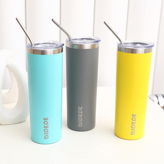 BJPKPK 20 oz Skinny Tumbler With Lid Insulated Travel Coffee Mug Stainless Steel Sublimation Water Tumblers Cup,Green - Image 4