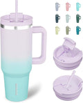BJPKPK Tumbler With Handle 40 oz Stainless Steel Insulated Tumbler With Lid And Straw For Water Or Ice Coffee,Lavender Green by BJPKPK