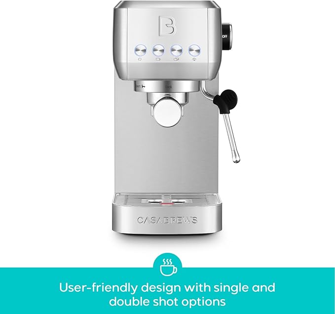 CASABREWS 3700 Essential Stainless Steel Espresso Machine with Steam Wand - Image 2