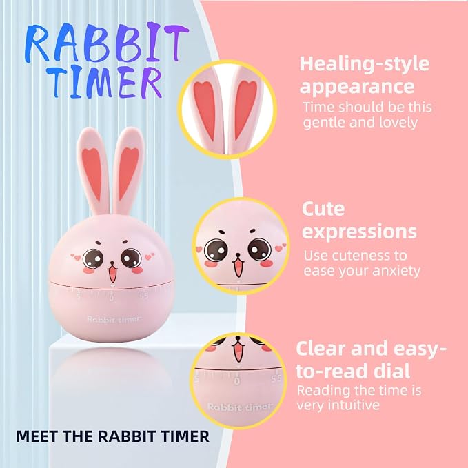 Cartoon Mechanical Kitchen Timer, 60 Minutes Countdown Timer, Mechanical Visual - Image 6