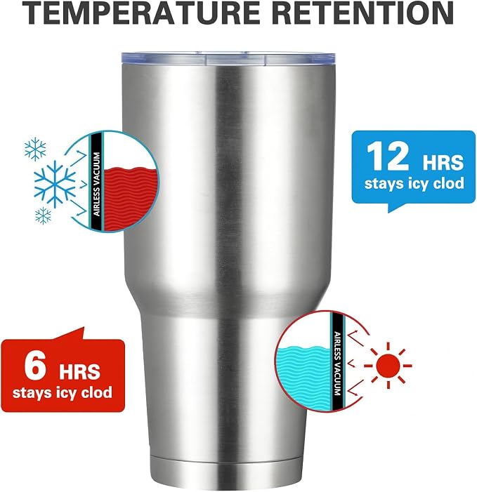 MEWAY 30oz Tumbler Double Wall Vacuum Insulated Travel Mug, Stainless Steel Tumbler with Lid, Durable Powder Coated Insulated Coffee Cup for Cold & Hot Drinks (Silver,1 PACK) - Image 2