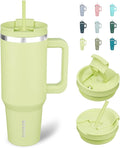 BJPKPK Tumbler With Handle 40 oz Stainless Steel Insulated Tumbler With Lid And Straw For Water Or Ice Coffee,Macaron Green by BJPKPK