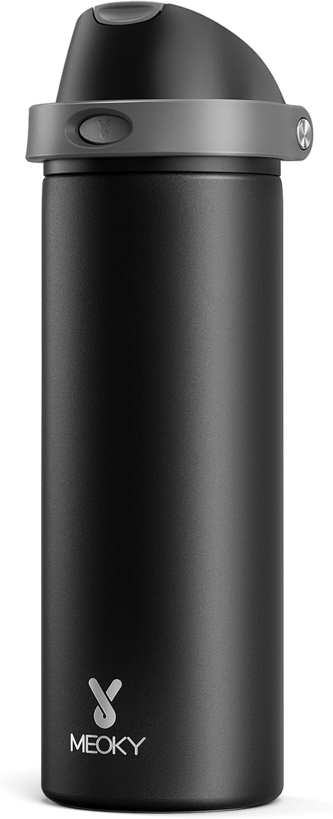 24 oz Insulated Water Bottle for Sports: Meoky Stainless Steel Water Bottle with 2-in-1 Straw and Spout Lid - Leak Proof, Cold for 24 Hours, Fits in Car Cup Holder, BPA-Free for Travel Gym, Night by MEOKY