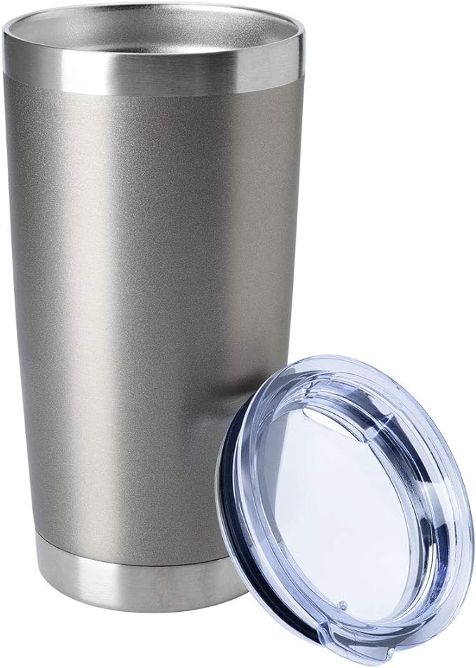 HASLE OUTFITTERS 20oz Tumblers Bulk Stainless Steel Cup with Lid Double Wall Vacuum Insulated Coffee Mug for Cold & Hot Drinks 1 Pack, Grey by HASLEOUTFITTERS