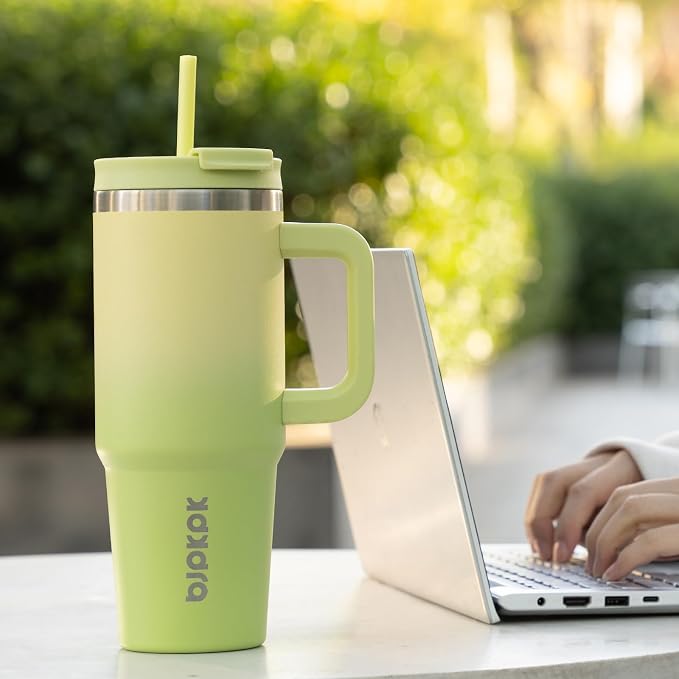 BJPKPK Insulated Tumblers With Handle And Straw 30 oz Stainless Steel Tumbler Cups With Lid,Mint - Image 5