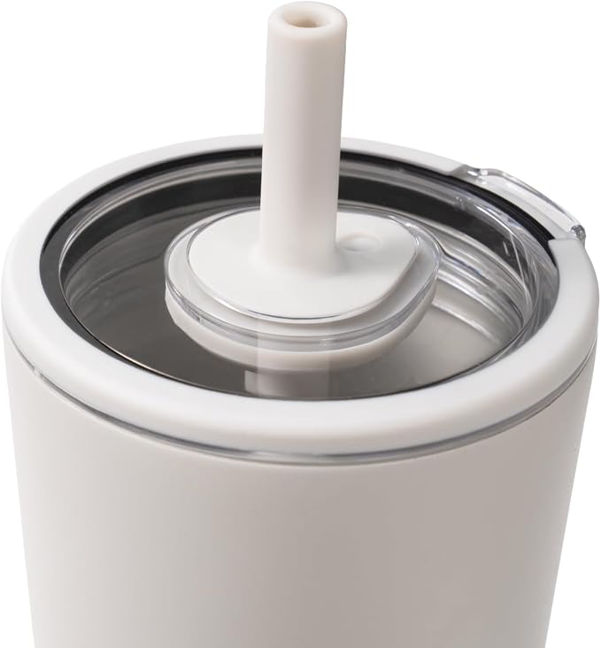 HydroJug Everyday Tumbler 20 oz – Ceramic-Lined Insulated Tumbler with Straw and Soft-Touch Lid, Cup Holder Friendly, Double-Wall Vacuum Insulation, Reusable Travel Cup – Linen - Image 3