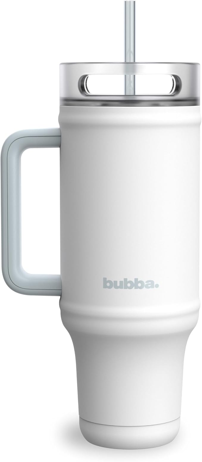 bubba 40 oz Insulated Stainless Steel Tumbler with Handle and Straw - Leakproof, Dishwasher Safe, Cup Holder Tumbler, Lead-Free and BPA-Free, Fresh Kicks by bubbabrands