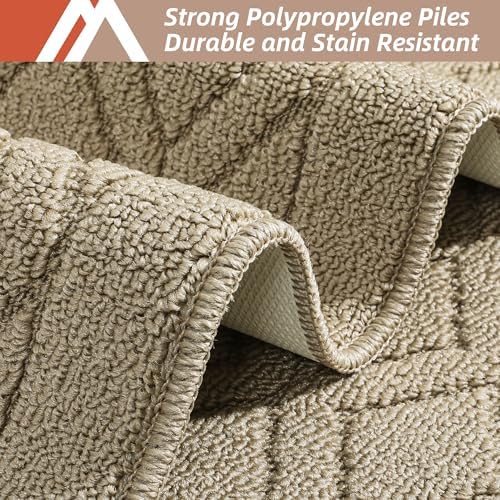 COSY HOMEER 48x20/30X20Inch Kitchen Rug Mats Non-Slip Washable,Beige - Image 3