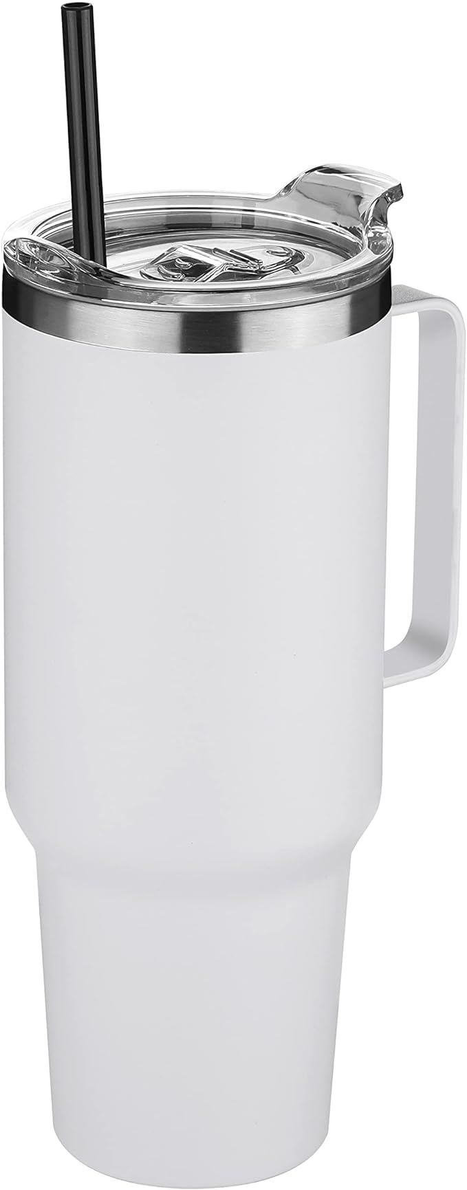 HASLE OUTFITTERS 40 oz Stainless Steel Tumbler with Handle, Vacuum Insulated Tumblers Bulk, Reusable Double Wall Travel Coffee Mug, Durable Powder Coated Water Bottle(White, 1) by HASLEOUTFITTERS