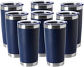 HASLE OUTFITTERS 20oz Tumblers Bulk Stainless Steel Cup with Lid Double Wall Vacuum Insulated Coffee Mug for Cold & Hot Drinks 8 Pack, Navy by HASLEOUTFITTERS