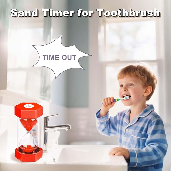25 Minute Hourglass Sand Timer, Plastic Sandglass Watch Timer, Unbreakable Red - Image 6
