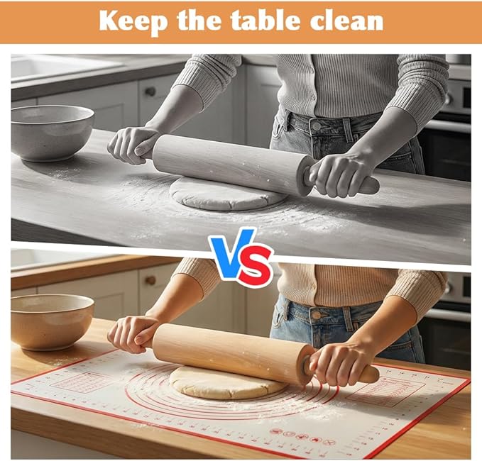 Rolling Pin Set for Baking, 3-Piece Wooden Dough Roller - Image 6