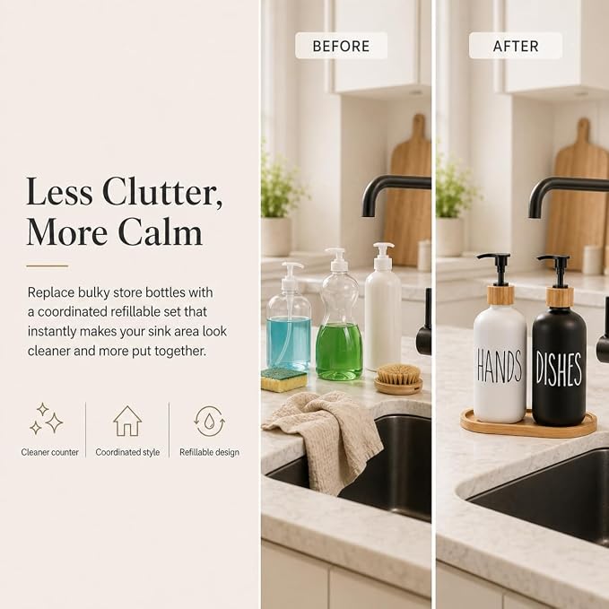 Glass Soap Dispenser for Kitchen Sink and Bathroom - Image 2