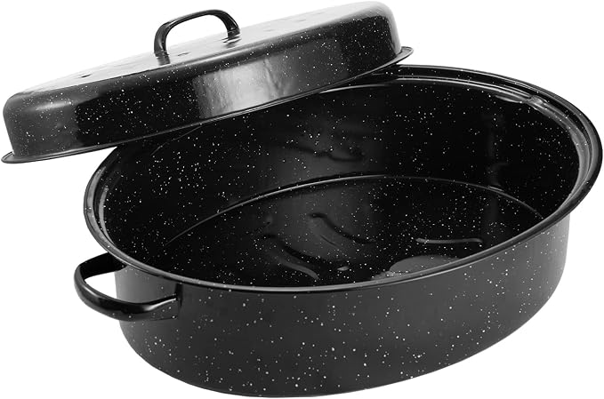 Granite Roasting Pan, 18” Enameled Roasting Pan by Kendane