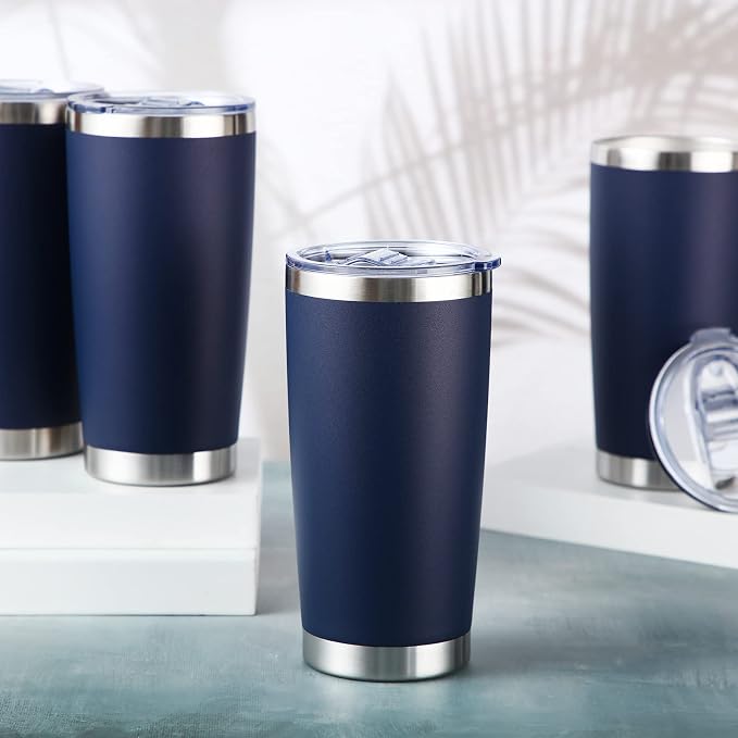 Sieral 36 Pack Stainless Steel Tumblers Bulk with Lids Double Wall Vacuum Insulated Coffee Cups Blank leakproof Powder Coated Tumblers for Engraving Wedding Graduation Party Favors(20 oz,Navy) - Image 4