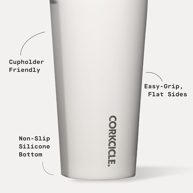 Corkcicle Classic Tumbler - Keeps Drinks Cold for 9 Hours & Hot for 3 - Triple-Insulated Stainless Steel - Holiday Tumbler Gift - 16 oz - Oat Milk - Image 4