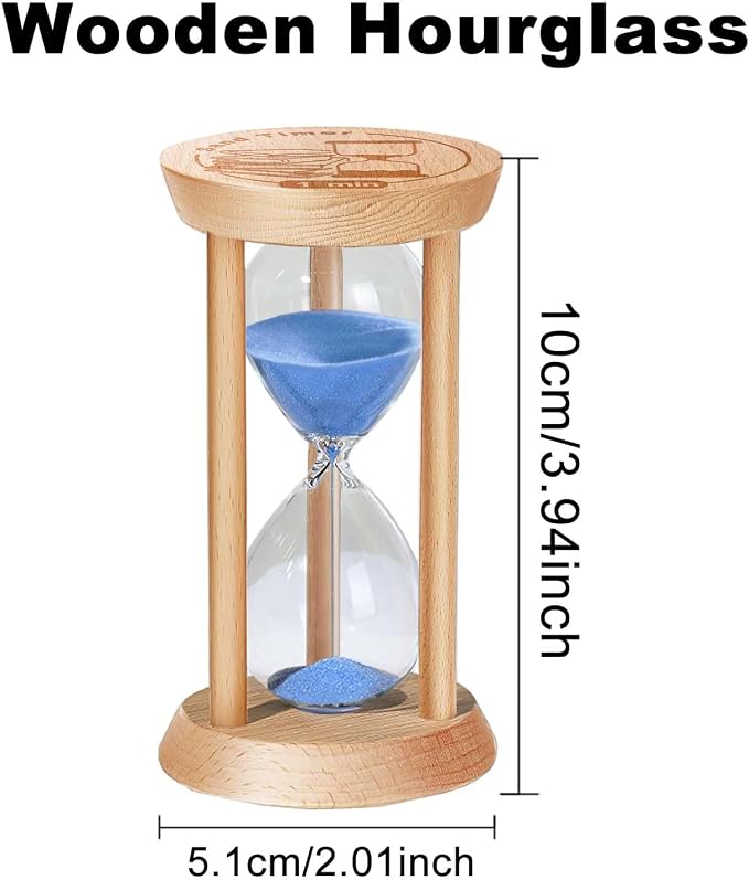 5 Minute Sand Timer, 5 Min Wooden Hourglass, Wood Mini Sand Clock, Five Minute - Image 2
