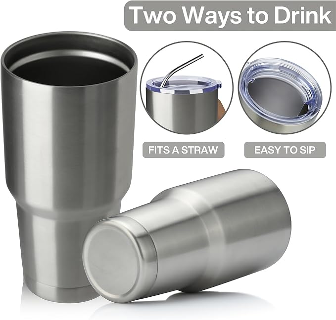 MEWAY 30oz Tumbler Double Wall Vacuum Insulated Travel Mug, Stainless Steel Tumbler with Lid, Durable Powder Coated Insulated Coffee Cup for Cold & Hot Drinks (Silver,1 PACK) - Image 3