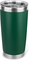 20oz Stainless Steel Tumbler with Lid, Travel Mug - Double Wall Vacuum Powder Coated Cup - Dark Green, 1 Pack by Unknown