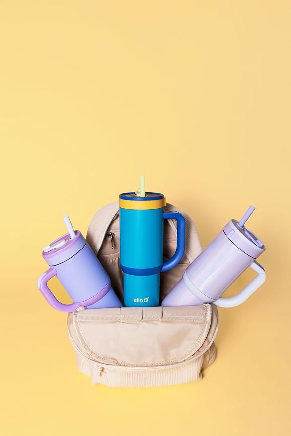 Ello Oasis 18oz Kids Tumbler with Handle & Retracting Straw, 100% Leakproof Reusable Insulated Stainless Steel Cup, Gifts for Teens Girls Boys, Keeps cold for 18 Hours, Cup Holder Friendly, Glacier - Image 8