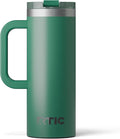 RTIC 20oz Road Trip Travel Mug with Lid and Handle, Ceramic Lined, Insulated, Stainless Steel, Metal, Double Wall Vacuum-Insulation, Portable Coffee, Tea Cup for Hot and Cold Drink, Pine Tree by RTIC