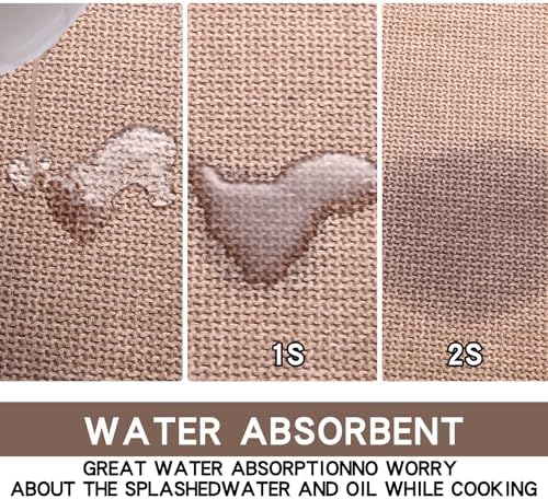 SUMLANS Kitchen Mat Set of 2 PCS, Cushioned Non Slip Rugs for Kitchen Floor, Absorbent Runner Comfort Standing Mats Washable for Kitchen, Office, Home (Camel, 17.3"x47"+17.3"x30") - Image 6