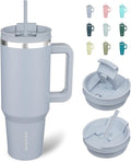 BJPKPK Tumbler With Handle And Straw 40oz Insulated Tumbler Cups With Lid Stainless Steel Travel Coffee Mug,Modern Blue by BJPKPK