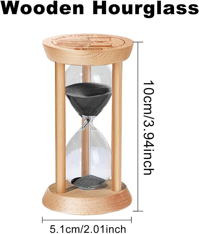 10 Minute Hourglass, 10 Min Wooden Sand Timer, Wood Sand Watch, Ten Minute Mini - Image 2