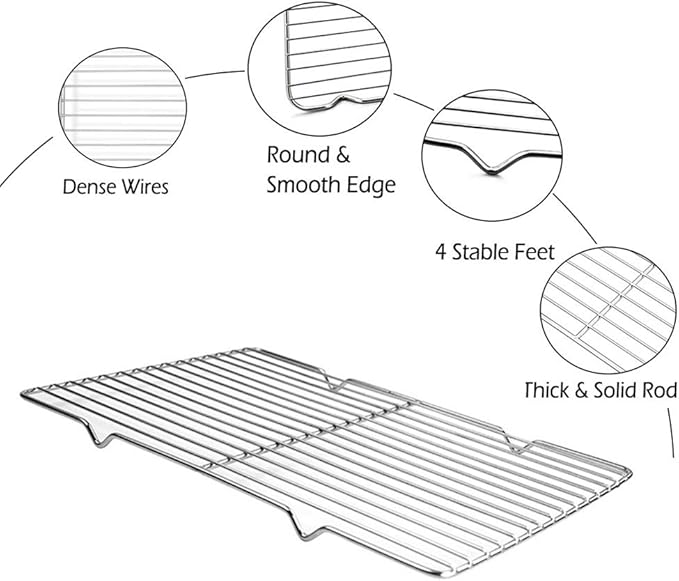Heavy Duty Baking Rack 6.3"X10.1" Stainless Steel Cooling Rack Oven Safe Fits - Image 4