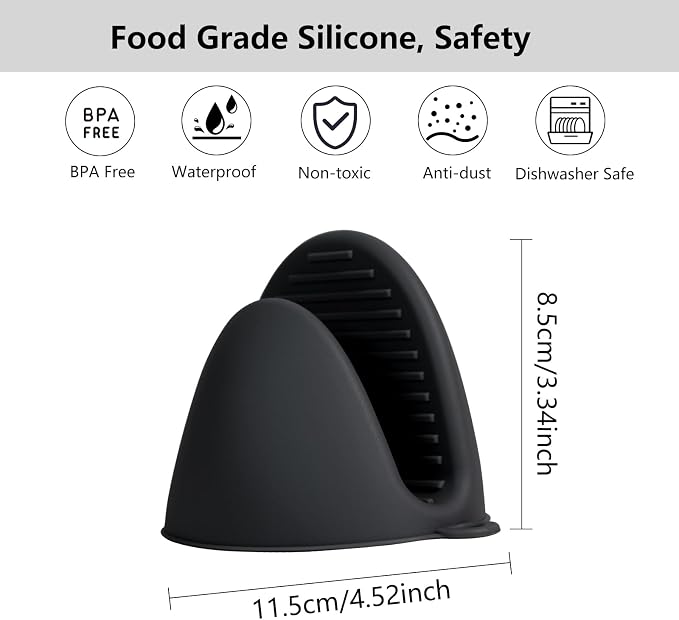 Silicone Oven Mitts Heat Resistant Pot Holder Set - Image 5