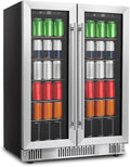 176 Can Beverage Fridge, 5.4 Cu.Ft Compact Drinks Cooler | Stainless Steel Wine Beer Refrigerator with Glass Door, Adjustable Shelves & Digital Display for Home Bar by Unknown