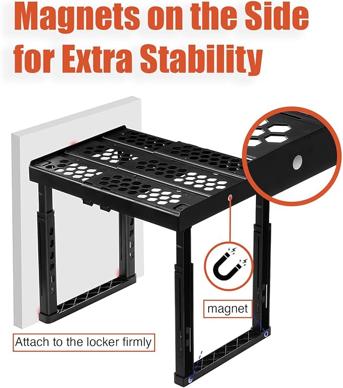 Piffny Locker Organizer Shelf， Adjustable Width and Height, Ideal Locker - Image 6