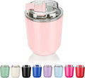 Puraville Insulated Tumblers with Lid, 10 oz Travel Coffee Mug Stainless Steel Vacuum Cup, Leak Proof Reusable Double Walled Coffee Tumbler for Iced and Hot Drinks, Pink by Puraville