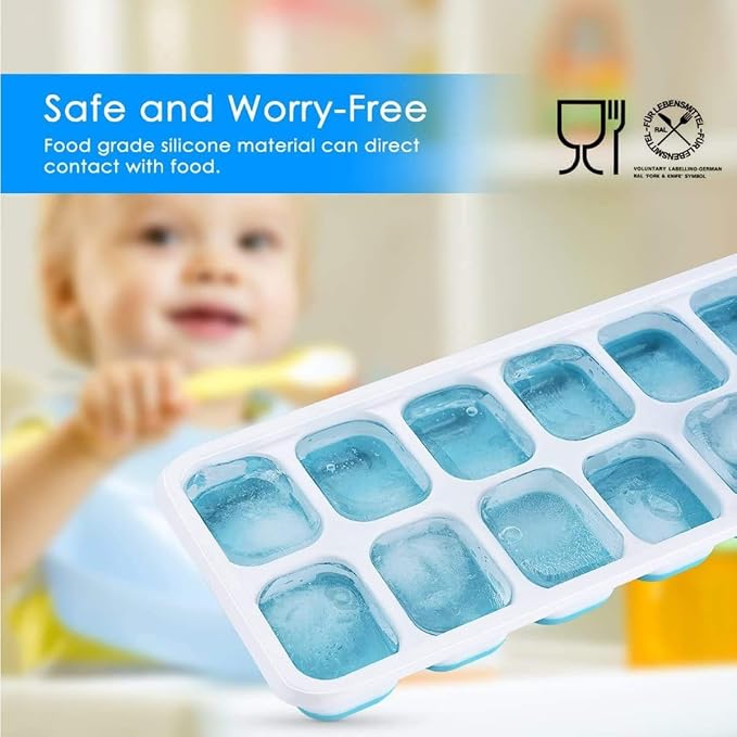 Ice Cube Trays 3 Pack, Silicone Easy-Release and Flexible 14-Ice Trays - Image 4