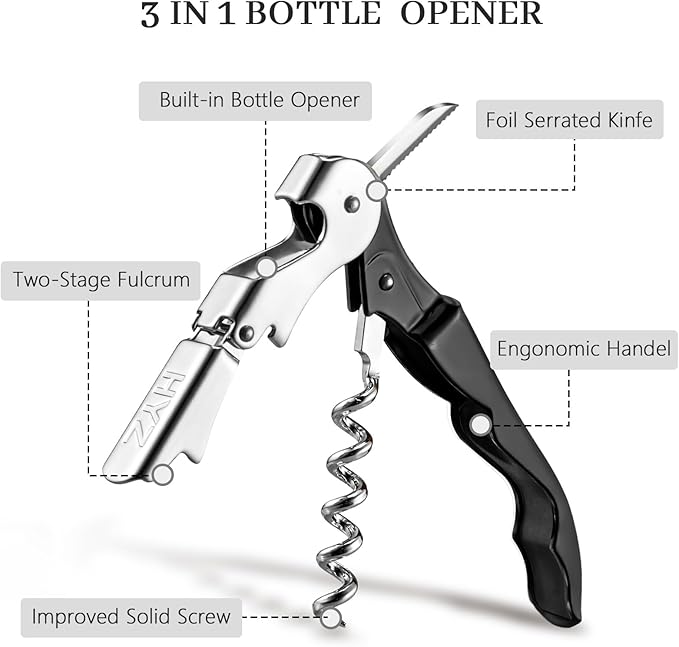 HYZ Wine Opener Bulk 20-Pack for Bartender, Professional Waiter Corkscrew Wine - Image 2