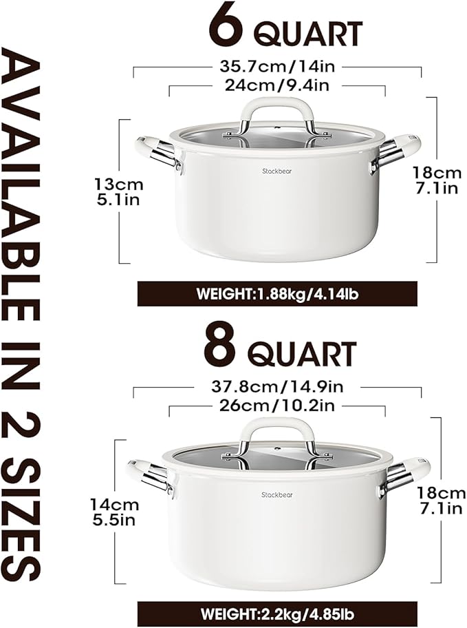 Stockpot 6 Quart, Tri-Ply 18/10 Stainless Steel Stock Pot - Image 2
