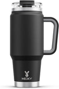 Meoky 32 oz Tumbler with Handle, Insulated Tumbler with Lid and Straw, Stainless Steel Travel Mug, Keeps Cold for 24 Hours, 100% Leak Proof, Fits in Car Cup Holder (Night) by MEOKY