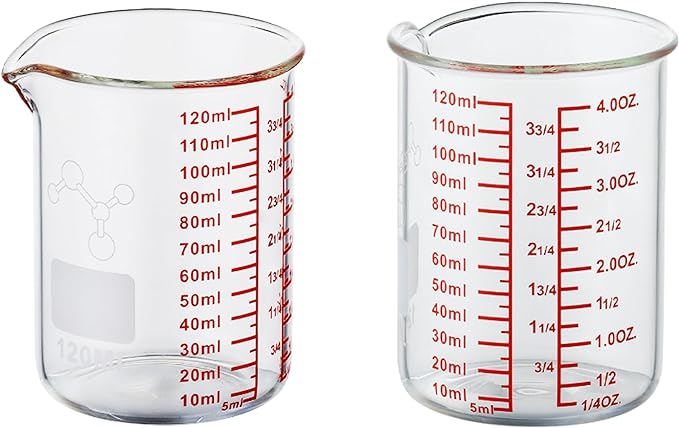 High Borosilicate Glass Measuring Cup-V-Shaped Spout, 120ml Glass Measuring by AckersBORO33