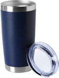 HASLE OUTFITTERS 20oz Tumblers Bulk Stainless Steel Cup with Lid Double Wall Vacuum Insulated Coffee Mug for Cold & Hot Drinks 1 Pack, Navy by HASLEOUTFITTERS