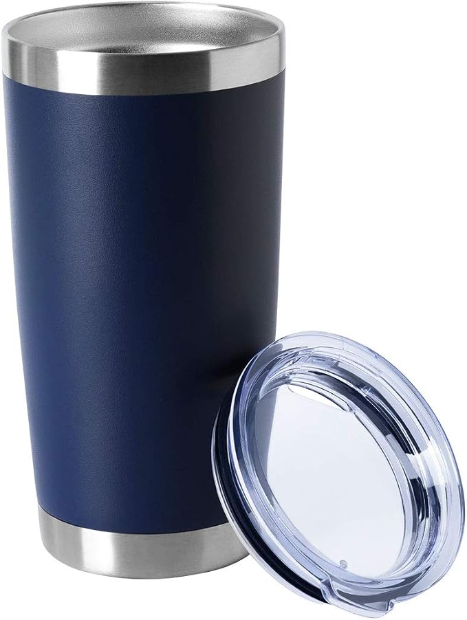 HASLE OUTFITTERS 20oz Tumblers Bulk Stainless Steel Cup with Lid Double Wall Vacuum Insulated Coffee Mug for Cold & Hot Drinks 1 Pack, Navy by HASLEOUTFITTERS