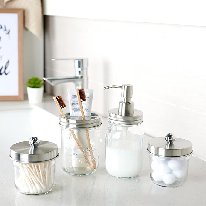 Amolliar Mason Jar Liquid Soap Dispenser Lid, Rustproof Stainless Steel - Image 2