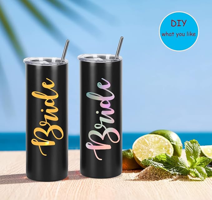 12 Pack 20 Oz Straight Skinny Tumblers,Individually Gift Boxed Stainless Steel Slim Skinny Tumbler Set Bulk, 20 Oz Insulated Slim Thin Travel Tumbler Cup for Diy, Black - Image 2