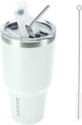 BJPKPK 30oz White Stainless Steel Tumbler With Lid And Straw Reusable Insulated Coffee Travel Thermal Tumblers Cup by BJPKPK