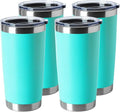 HASLE OUTFITTERS 20oz Stainless Steel Tumblers Bulk, Insulated Travel Cup with Lid, Double Wall Vacuum Coffee Mug for Cold & Hot Drinks 4 Pack, Light Blue by HASLEOUTFITTERS