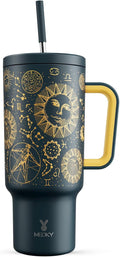 Meoky 40 oz Tumbler with Handle and Straw, Tumbler with Lid and Straw, Insulated Stainless Steel Travel Mug, 100% Leak-proof, Keeps Cold for 34 Hours or Hot for 10 Hours (Tarot) by MEOKY